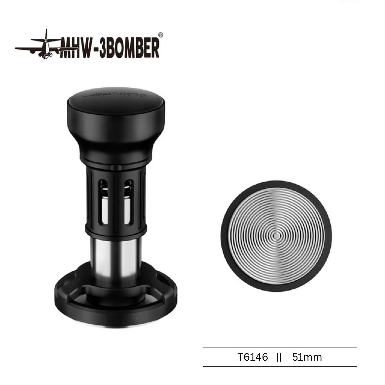 MHW-3BOMBER YU SERIES FORCE IMPACT ESPRESSO TAMPER 51MM