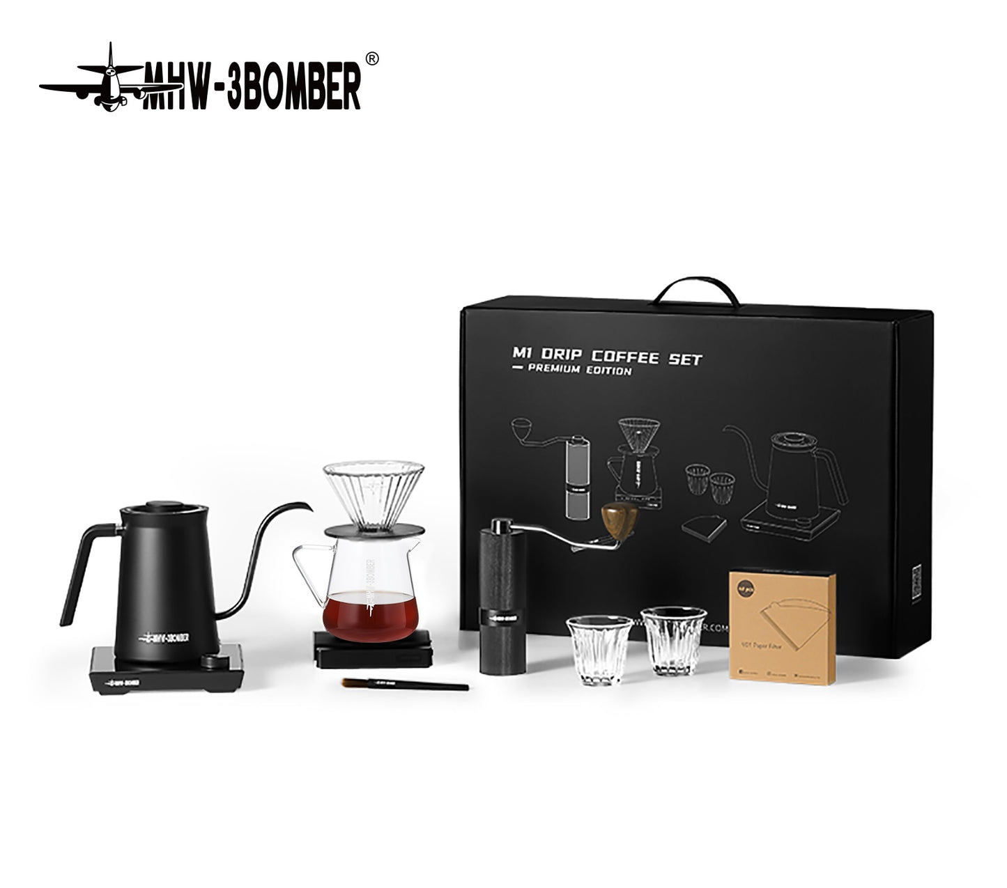 MHW-3BOMBER ASSASSIN M1 POUR OVER COFFEE SET DELUXE- Black