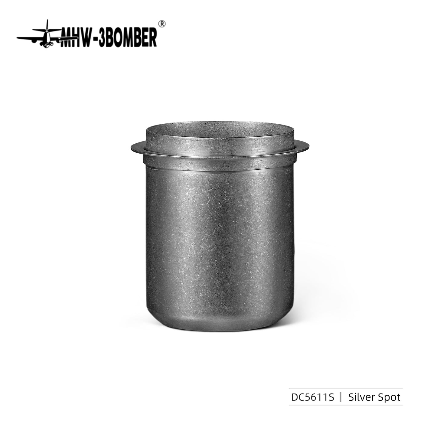 MHW-3BOMBER 58MM COFFEE DOSING CUP 150ML- Silver spot