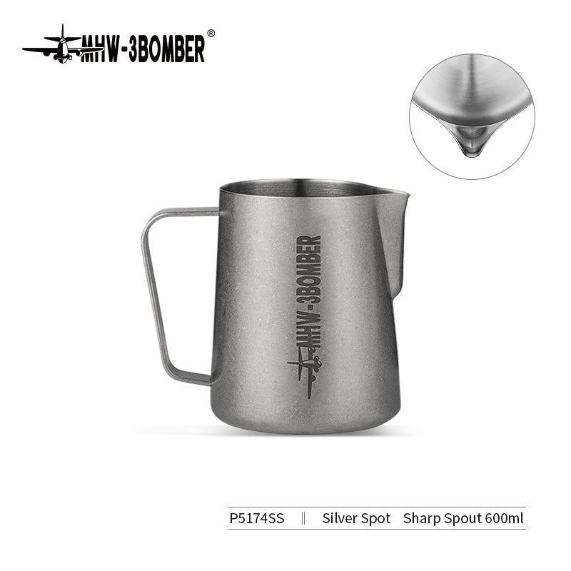 MHW-3BOMBER MILK FROTHING PITCHER 3.0 600ML- Silver Spot